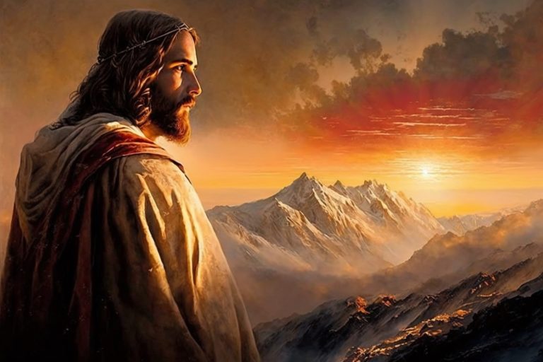 TheREDWords.website/BLOG page. A photorealistic depiction of the Lord Jesus Christ looking out over earth.