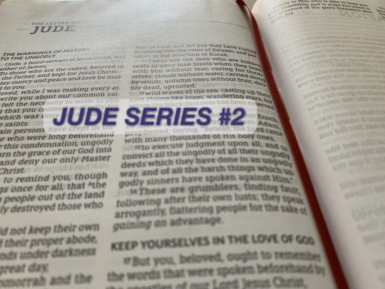 TheREDWords.website/BLOG page. A photo of the Bible open to JUDE, part 2.