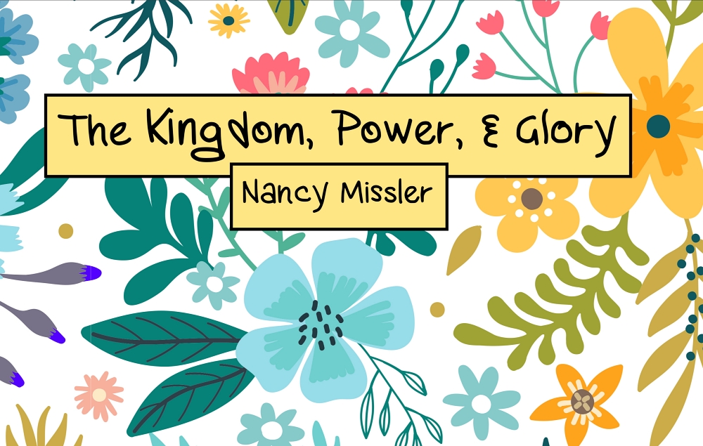 TheREDWords.website/BLOG page. A colorful illustration of The Kingdom, Power, and Glory notebook.